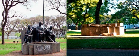 ARRASARON CON EL MONUMENTO AL INDIO AMERICANO